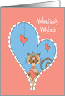 Valentine Wishes from Pet Cat, with Hearts card