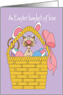 Easter Basket of Love from Pet with cat in bunny ears card