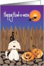 Halloween from Pet Dog Happy Howl-o-ween with Dog in Witch’s Hat card