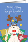 Christmas From Pet Dog with Reindeer Antlers and Ornaments card