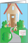 Welcome Home from Pet with House and Welcome Home Sign card