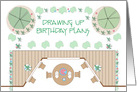 Birthday Landscape Architect, With Plans and Birthday Cake card