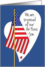 Birthday for Air Force Son, American Flag and Heart card