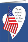 Mother’s Day Air Force Mom, American Flag, Heart & Hand Lettering card