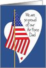 Father’s Day for Air Force Dad, American Flag and Heart card