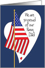 Father’s Day for Navy Dad, American Flag and Heart card