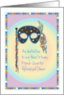 Rehearsal Dinner French Quarter Invitation with mask and beads card