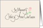 In Memory of, Personalized Request Calligraphy Memorial Cards