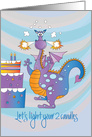 Birthday for two year old, Dragon Lighting Birthday Cake Candles card
