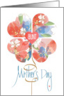 Hand Lettered Mother’s Day for Aunt Watercolor Floral Heart Flower card