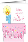 Birthday, What’s One More Candle with Frosted Cake and Candle card