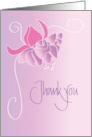 Hand Lettered Thank you with Beautiful Fuschia Flower card