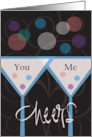 Anniversary for Spouse, Cheers Champagne Glasses, You and Me card