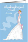 Hand Lettered Bridesmaid Invitation Friend Bride with Custom Name card