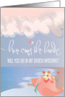 Hand Lettered Be in My Wedding for Beach Wedding Seashell on Beach card