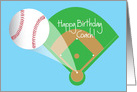 Birthday for Basketball Coach with Baseball, Diamond and Homerun card