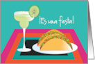 Invitacin para una fiesta con margarita y tacos card