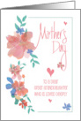 Hand Lettered Floral Mother’s Day for Great Granddaughter with Hearts card