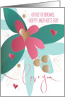 Mother’s Day for Great Grandmother Love You Pink Flower with Hearts card