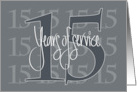 Hand Lettered 15th Year Employee Work Anniversary 15 Years of Service card