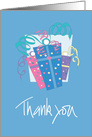 Hand Lettered Thank you for Gift, Trio of Polka Dot Wrapped Gifts card