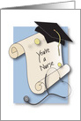 Graduation Congratulations for Nurse with Diploma and Stethoscope card