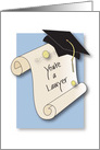 Graduation Congratulations for Lawyer, Diploma and Mortar Board card