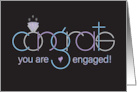 Hand Lettered Engagement Congratulations Congrats with Diamond card