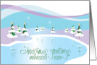 Holiday Greetings Minnesota 2024 Snowy Trees Reflected in Icy Lake card