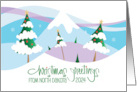 North Dakota Christmas Greetings 2024 with Snowy Mountain and Trees card