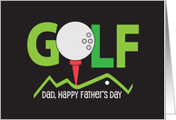 Father’s Day for Golfing Dad Golf Ball and Red Tee on Green Fairway card