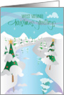 West Virginia Christmas Greetings, Decorated Tree-Filled River card