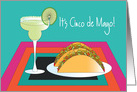 Cinco de Mayo with Margarita and Tacos card