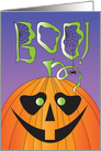 Halloween Pumpkin with Slimy Green Boo, Spider and Webs card