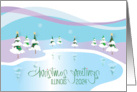 Christmas Greetings Illinois 2024 Snowy Trees Reflected in Icy Lake card