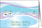 Christmas Greetings Pennsylvania 2024 Snowy Pines Reflected in Lake card