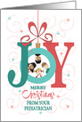 Christmas from your Pediatrician, Joy Ornament with Children Inside card
