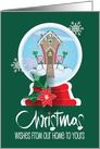 Christmas from our Home to Yours, Snow Globe & Gingerbread House card
