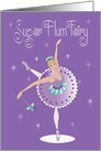 Hand Lettered Christmas Sugar Plum Fairy Ballerina, in Toe Shoes card