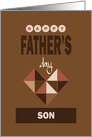 Hand Lettered Father’s Day for Son, with brown cubic heart card