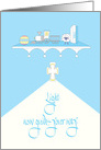 Congratulations to Boy for Christening, with Cross, Bible and Toys card