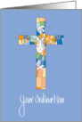 Ordination Congratulations, Stained Glass Cross card