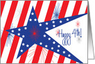 Fourth of July, 4th with Red, White and Blue, Stars and Stripes card