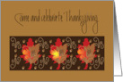 Canadian Thanksgiving Invitation with Trio of Red Maple Leaves card