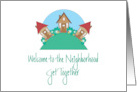 Welcome to the Neighborhood Invitation with Cottages on Hillside card