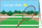 Tennis End of Season Team Party Invitation Tennis Racquet and Ball card