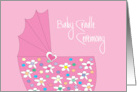 Invitation for Baby Girl Cradle Ceremony with Pink Bassinette card