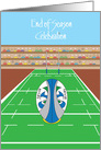 Rugby End of Season Celebration Invitation, Rugby Ball & Goal Post card