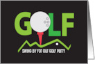 Invitation to Golf Party Swing By for a Golf Party White Dimpled Ball card
