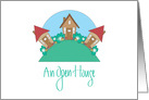 An Open House Announcement for Realtors, Cute Cottages on Hillside card